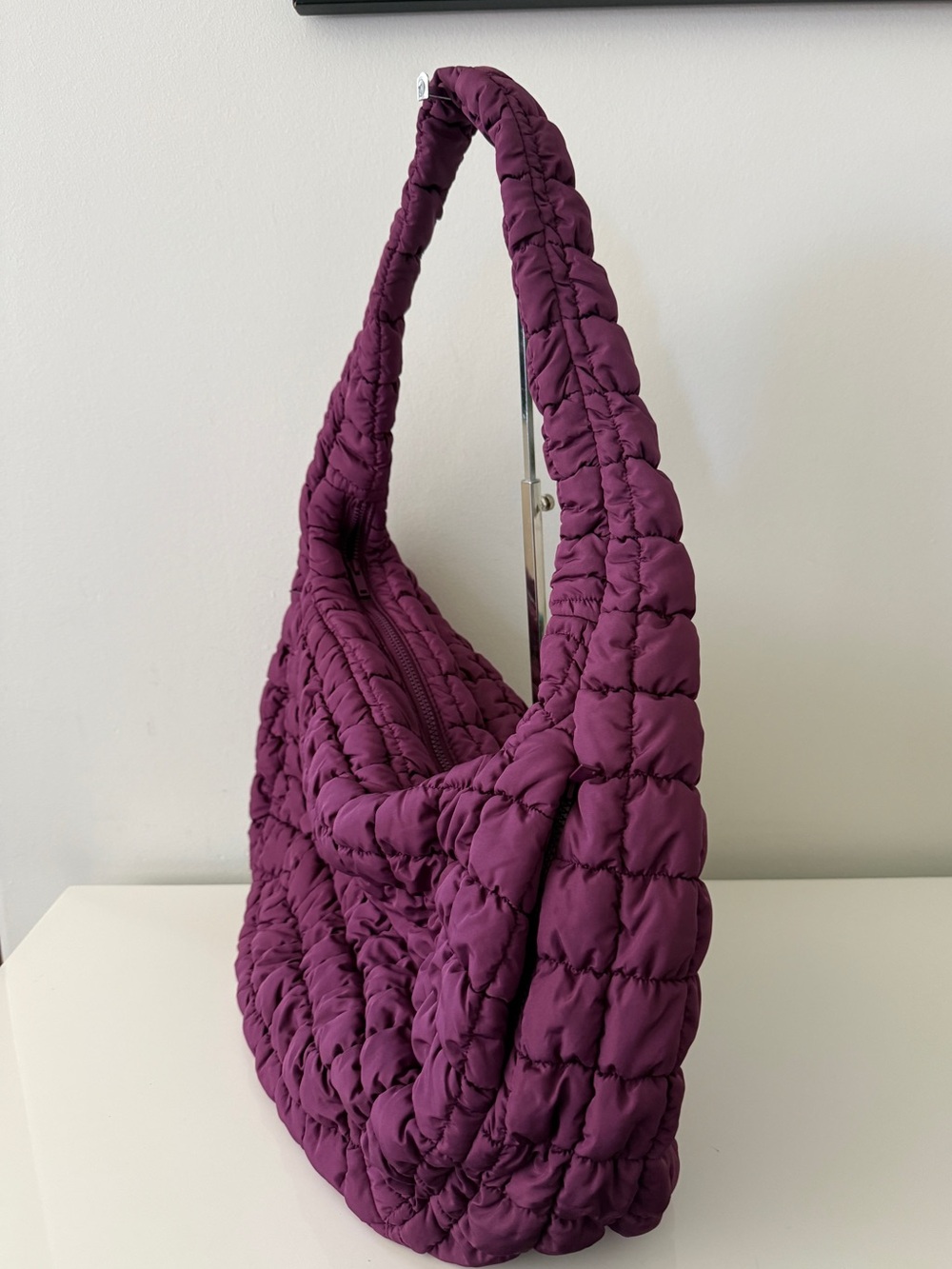 COS Oversized Quilted Crossbody Bag Handbag 100% Recycled Polyester Purple - Picture 9 of 12